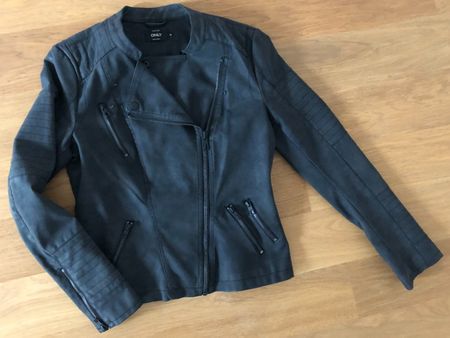 Mega coole Bikerjacke in dunkelgrau - Gr. 38 - Top Zustand