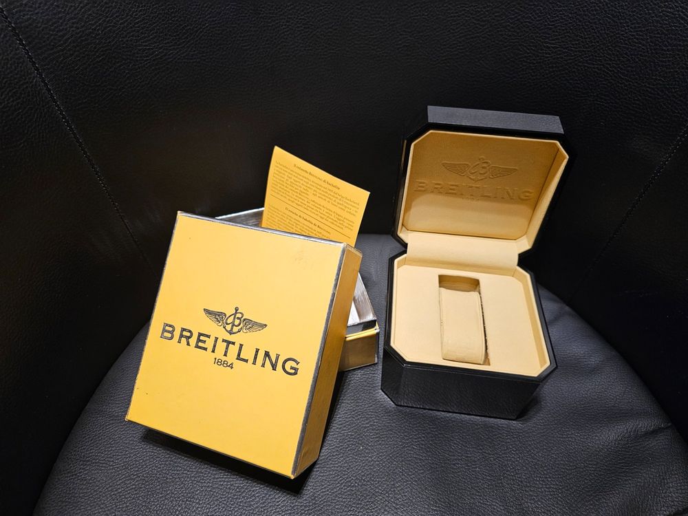 Écrin (boîte) Breitling Original - Plastique Jaune - Vintage/Neuf - Fabriqué En Suisse