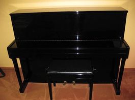 Piano Haessler mod. 115-K noir poli + banquette - Occasion