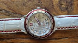 Zodiac Swiss Made Damenuhr ZO2805 – Weiss/Rot – Leder – neuw