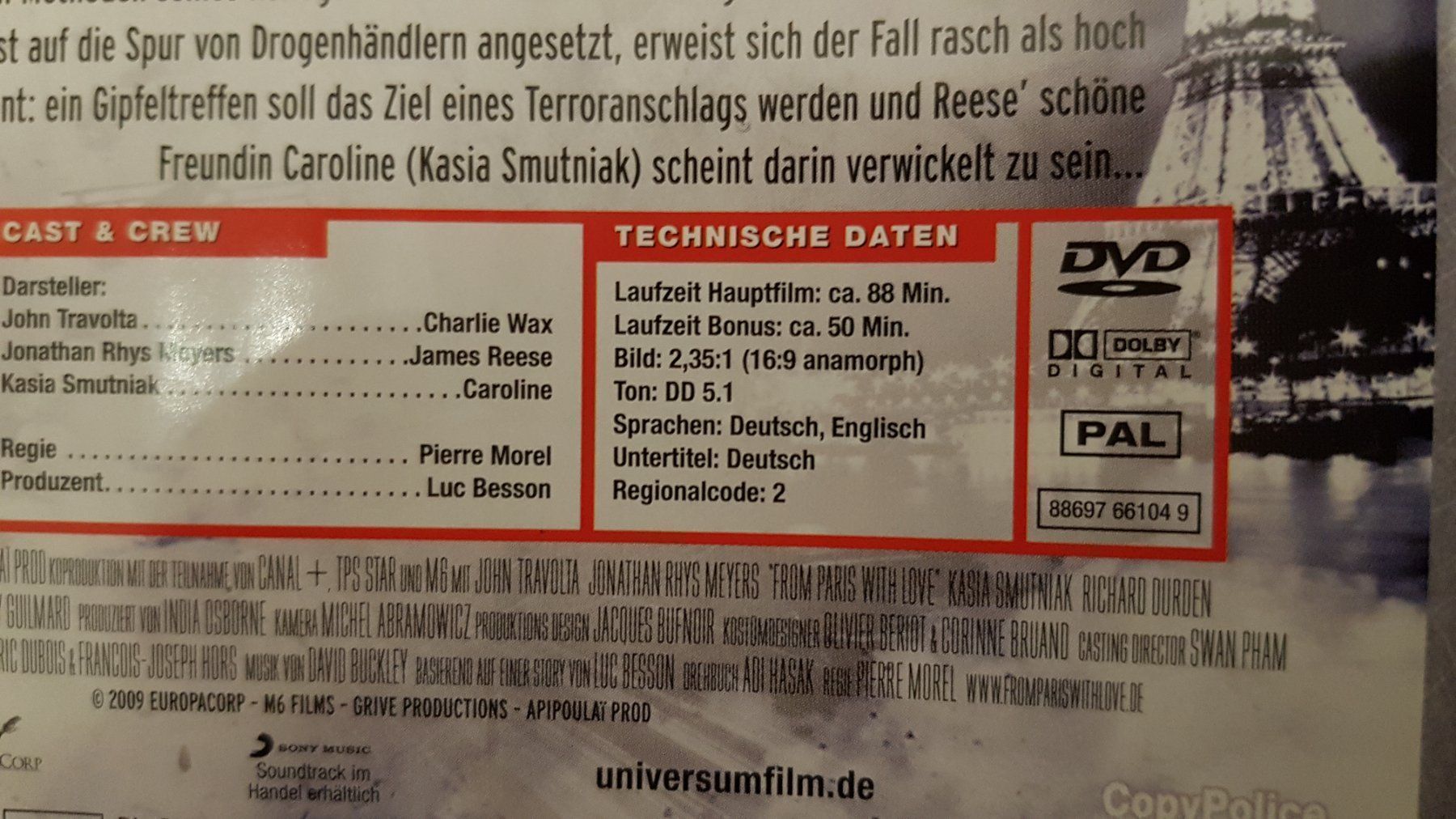 Tutti i DVDs: DVD From paris with Love / Luc Besson – Usato da Oetwil am See venduto da fineli2 1