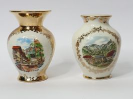 2 kleine Vintage Vasen Souvenir Österreich Tirol Arlberg