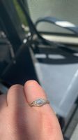 Ring Gold mit Diamant und 2 brilliant 1.5cm dim
