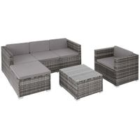 Rattan Lounge mit Sessel Gartenmöbel Set BELVANO