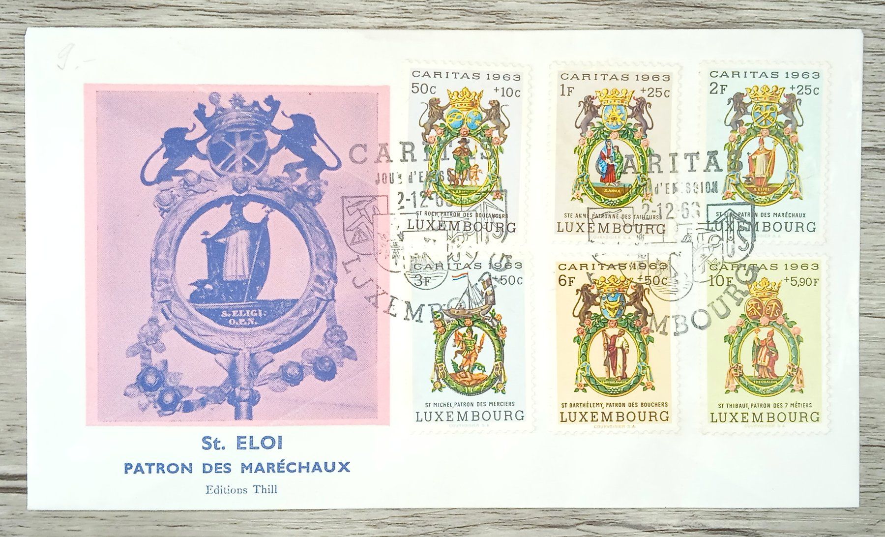 Tutti i francobolli: TR13 Enveloppe + Timbre Luxembourg 1963 – Usato da Cousset venduto da Patrick_Collections