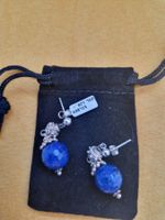 Boucles d'oreilles argentées avec lapis-lazuli, neuf! 47