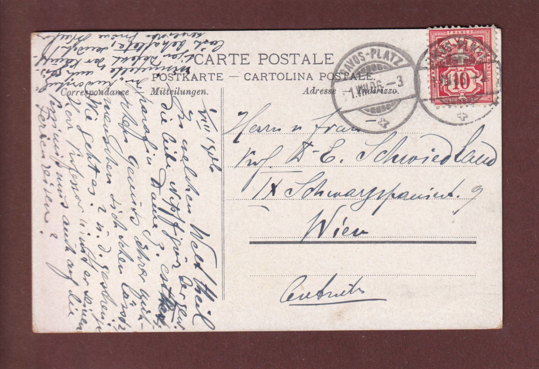 Ansichtskarten: DAVOS - Davosersee - 1906 – Gebraucht aus Pully von nicecards 1