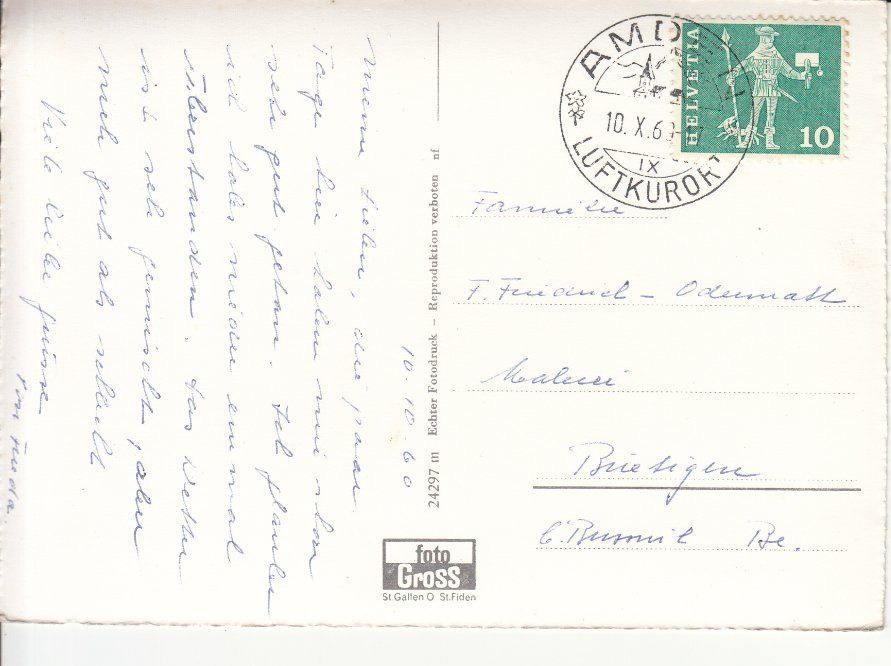Ansichtskarten: Gulmen Amden Aussicht 1960 – Gebraucht aus Bürglen TG von StampGraf 1