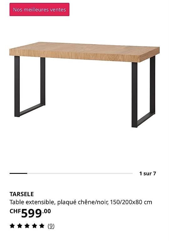 Tables: Table TARSELE IKEA à Vendre  – D'occasion à Onex par GimGash 1