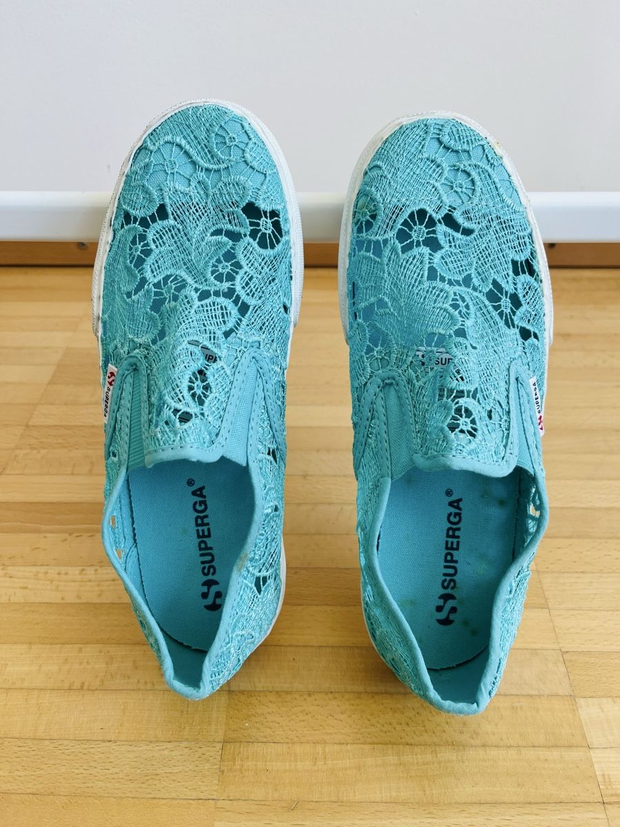 Superga Damenschuhe: Superga turquoise dentelle, taille 37 – Neu (gemäss Beschreibung) aus Lausanne von Global.P