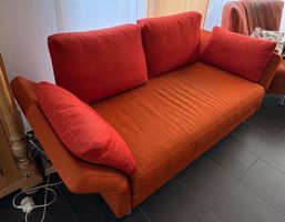 Orange-Rotes Sofa von Rolf Benz, Top  Zustand