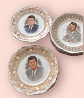 Teller John F.  & Robert F. Kennedy 8 Stück, Goldrand
