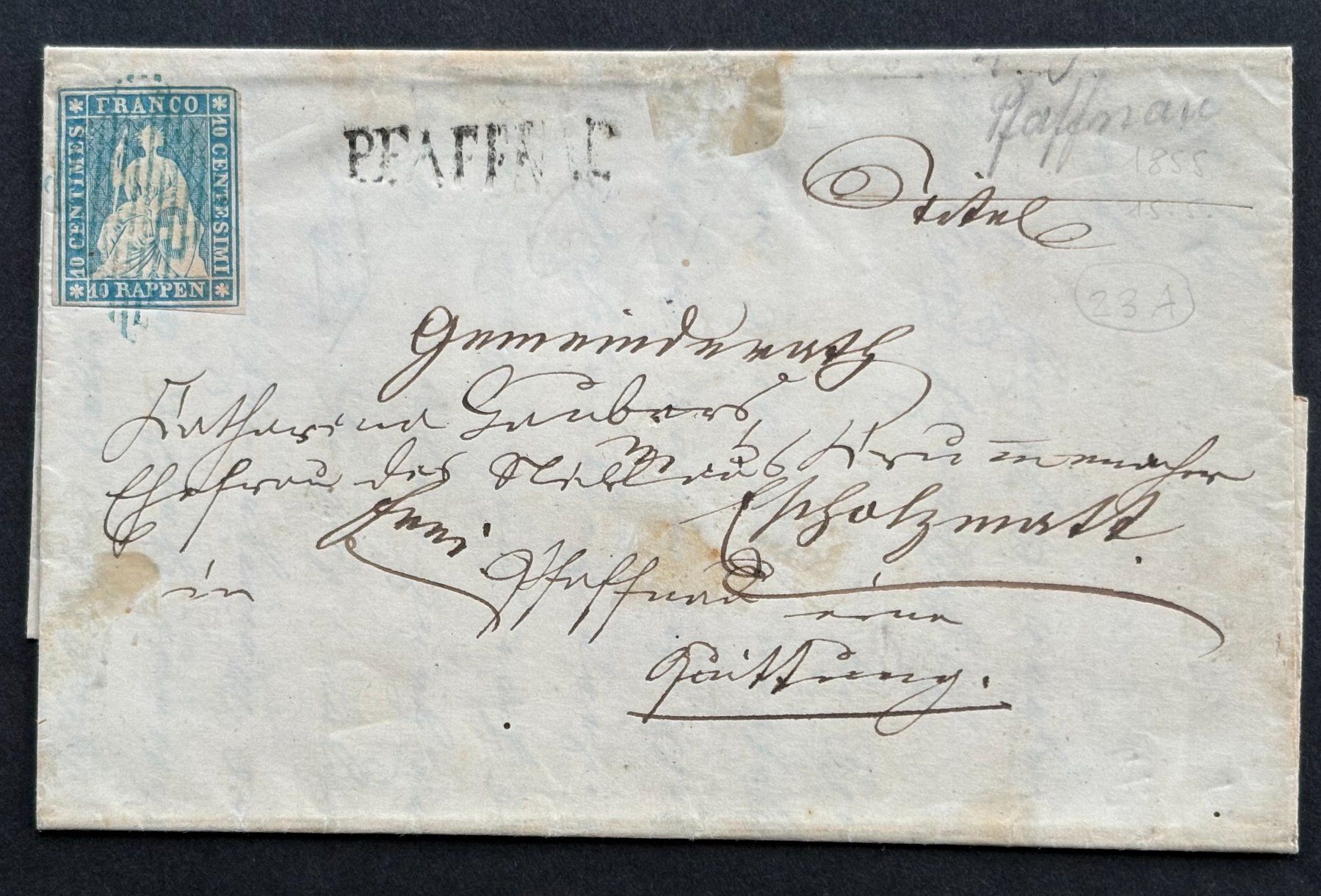 Tous les timbres: FALTBRIEF STRUBEL RYDEN 1855 – D'occasion à Ostermundigen par Heavenmaus75