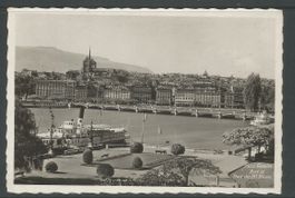 Carte P de 1936 ( Genève / Port et Pont du Mt.-Blanc )