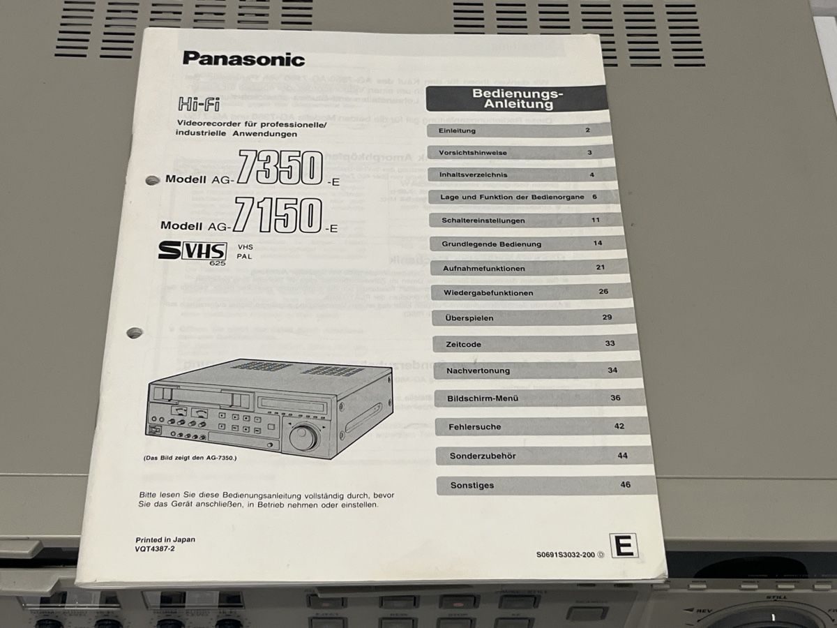 Panasonic Registratori: Videorecorder Panasonic AG-7350-E S-VHS Profi-Gerät – Usato da Dettighofen venduto da Moshop 7