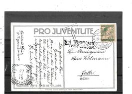Pro Juventute-Karte mit Pro Juventute-Marke 1915 J2 (Zensur)