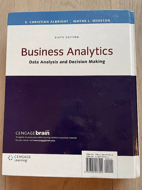 Libri: Business Analytics: Data Analysis & Decision  – Usato da St. Gallen venduto da mpo_5dlc 1