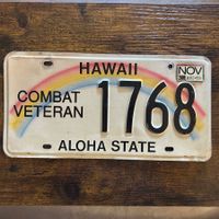 🇺🇸 U.S. Autoschild, Hawaii 1768 - ORIGINAL