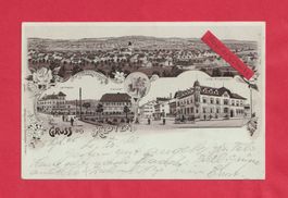 Gruss aus Kloten (ZH) 3-Bild SW-Litho