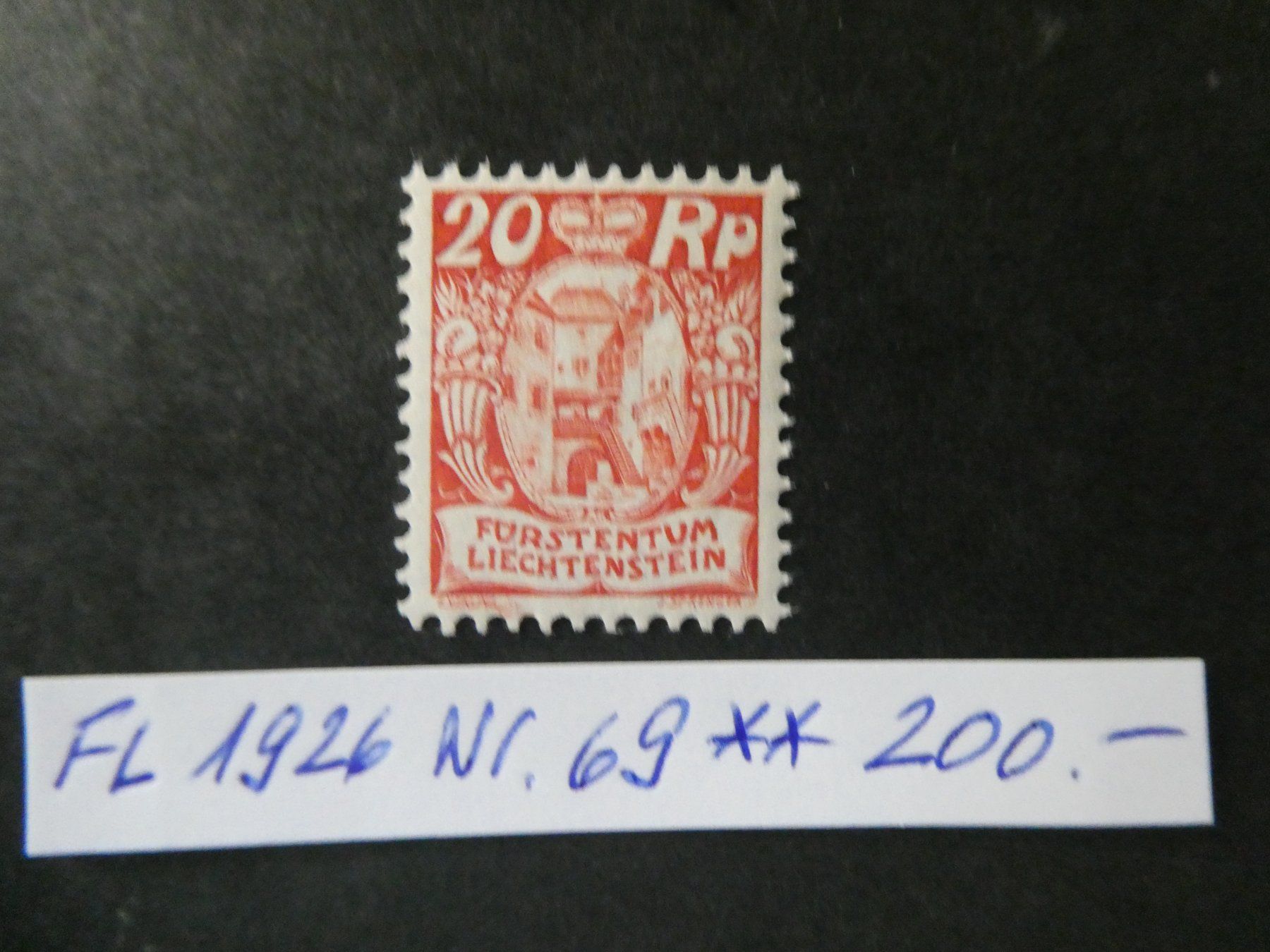 Tutti i francobolli: FL 1926 Nr. 69 postfrisch – Usato da Lausen venduto da Herbamare01