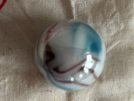 Glasmurmel (weiss / türkis / braun / 20mm / Glasi Hergiswil)