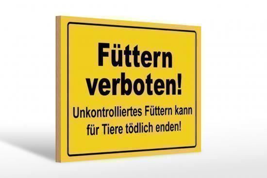 Insegne: Blechschild-FÜTTERN VERBOTEN-GELB – Nuovo e nell'imballaggio originale da Rupperswil venduto da big-one-sale 1