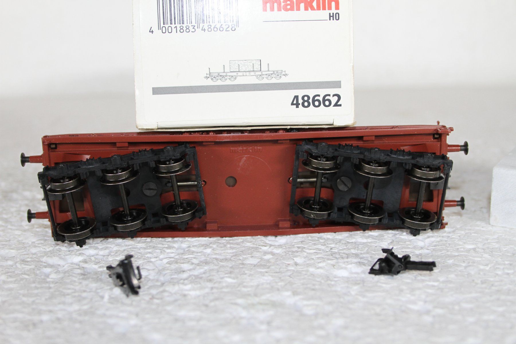 Märklin Modellini di ferrovie: MÄRKLIN_48662 FS Schwerlastwagen mit Marmor Block – Usato da Triesen venduto da cor_62ts 7