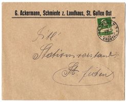 1924 Firmenbrief G. Ackermann Schmiede St. Gallen Ost