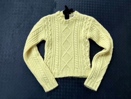 RED VALENTINO kurzer Pullover Gelb Mohair-Mischung S neu 