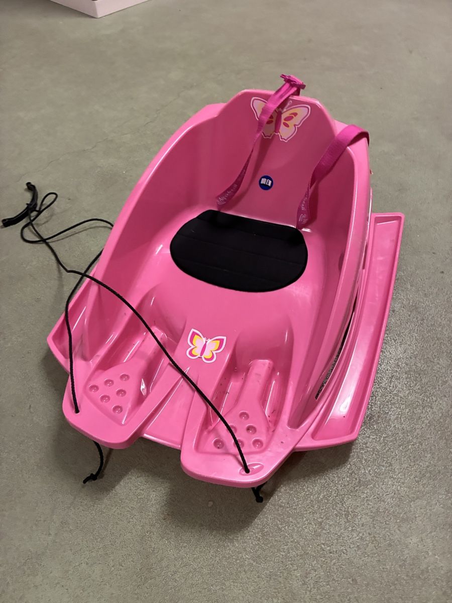 Slitta: Pinker Kinderschlitten mit Zugseil – Usato da Lupfig venduto da ksp_Studios 1