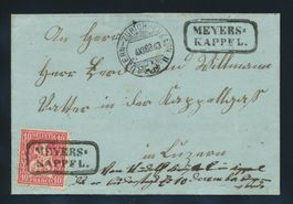Brief mit Meyers-Kappel Sitzende Helvetia 1868