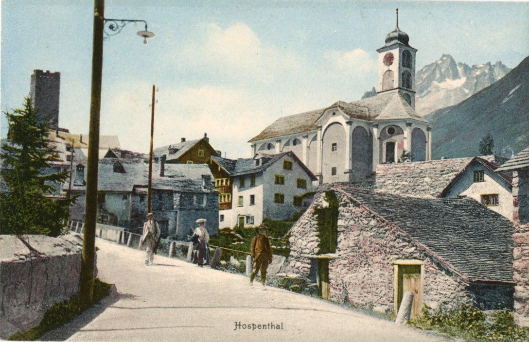 Cartoline postali: Hospental   UR – Usato da Brig venduto da Valcards54