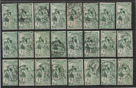 gutes Lot mit 77C  UPU 1900, gestempelt