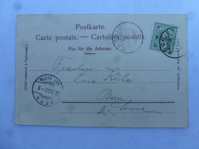 Cartoline postali: Ansichtskarte Brünigbahn-Einschnitt 1903 – Usato da Walkringen venduto da Casablanca777 1