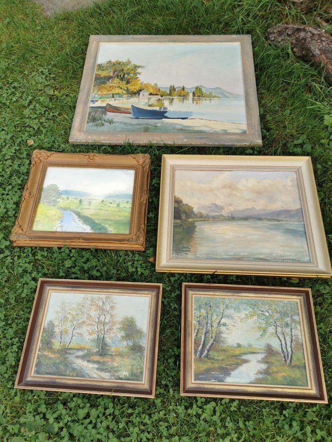 Foto & Immagini: Kunstwerke in Holz gerahmt / Diverse Bilder 5 x – Usato da Lausen venduto da 04362
