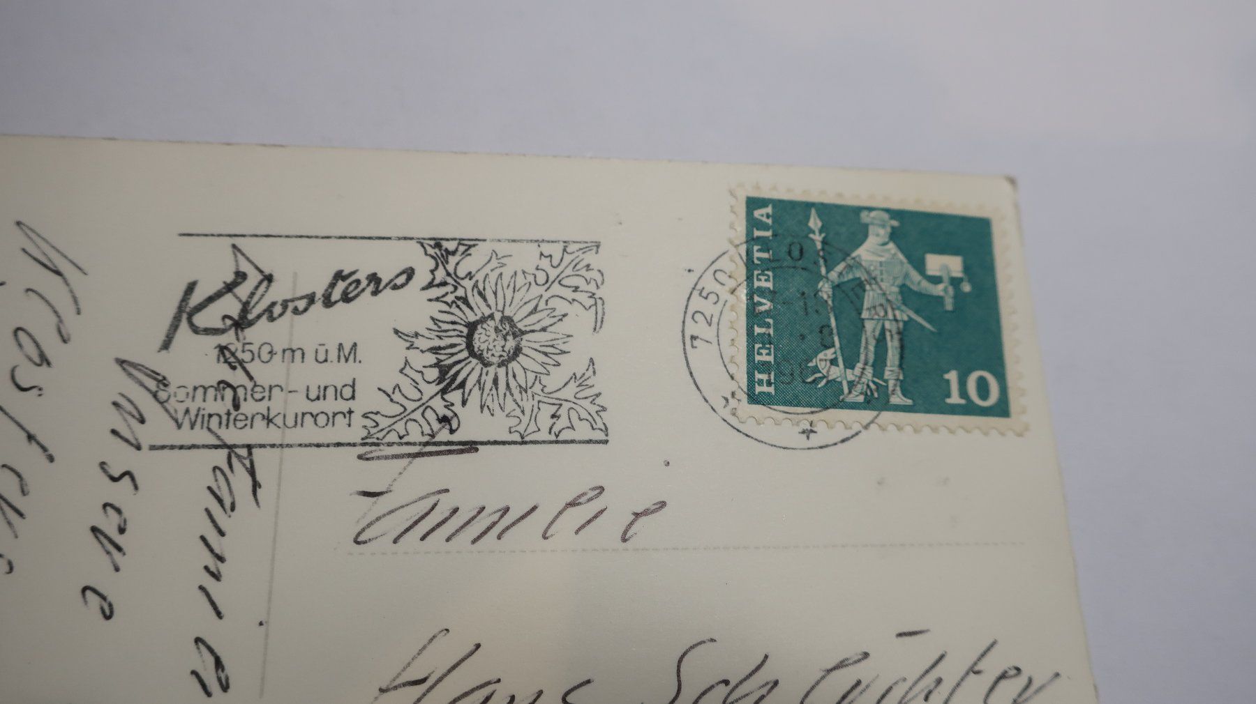 Ansichtskarten: Tampon de Klosters ??  1967 – Gebraucht aus Cormoret von Pascalll2001 4