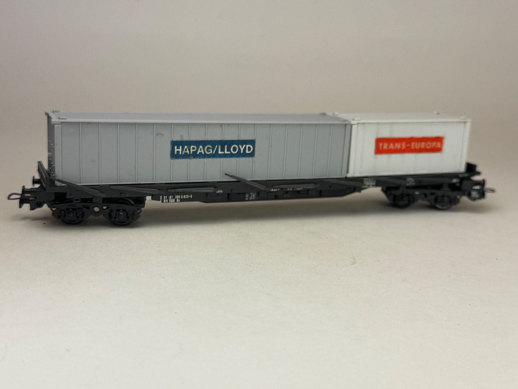 Liliput Trains électriques: Liliput Containerwagon  Container Hapag Lloyd Transcontainer – D'occasion à Elm par Wikmtz 1