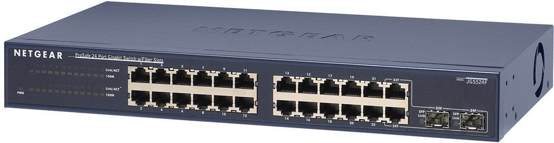 Netgear Hub & Switch: NETGEAR ProSafe 24x Switch JGS524F 2xSFP – Usato da Meggen venduto da IT-Experte