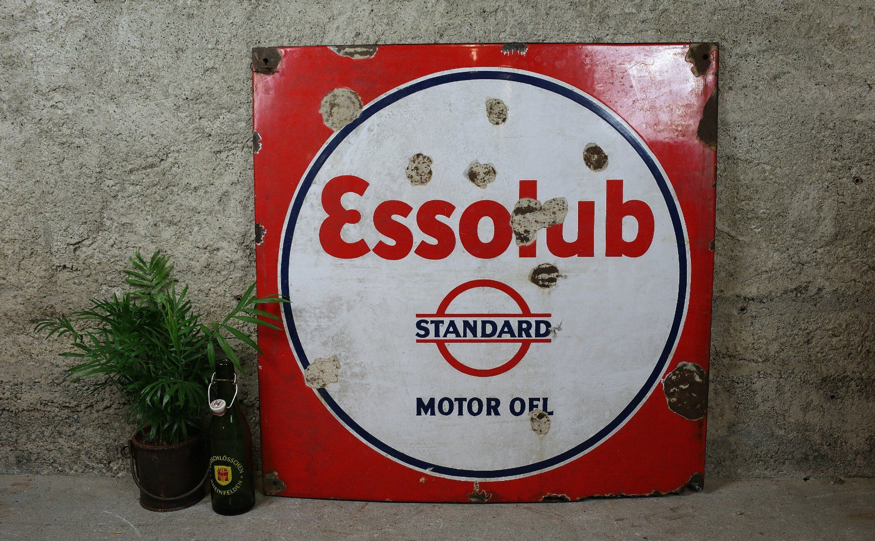 Esso Insegne: Emailschild "Essolub" ca. 80 cm x 80 cm – Usato da Birrwil venduto da brandschatz_birrwil 3