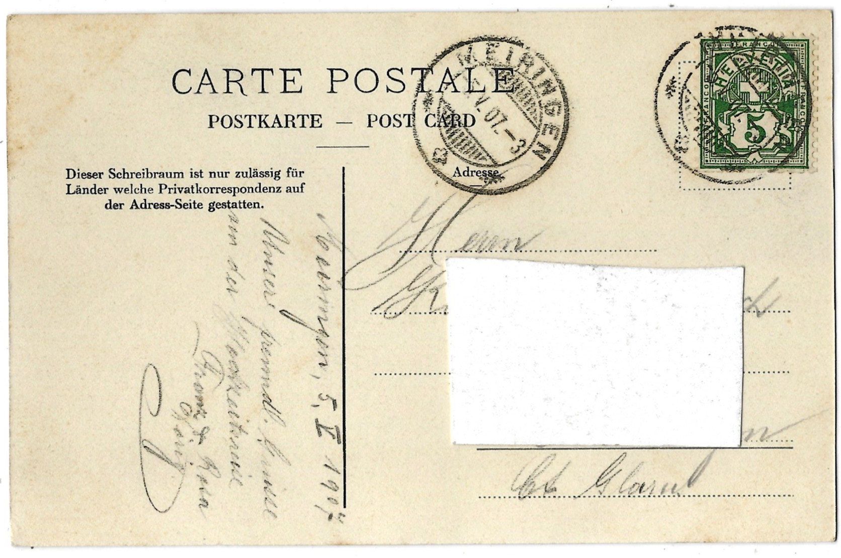 Cartoline postali: Meiringen       (belebt) – Usato da Bütschwil venduto da Jackson1A 1