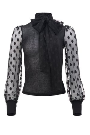Damenbluse mit Schleife und Punkten Gr.S und M NEU