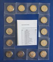 14x 10 Franken Gedenkmünzen Schweiz, Bimetall Swissmint