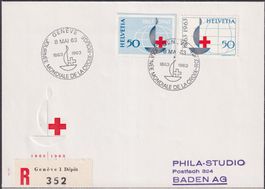 1963, W39+Nr.399 (geschnitten +gezähnt) selten auf BRIEF!