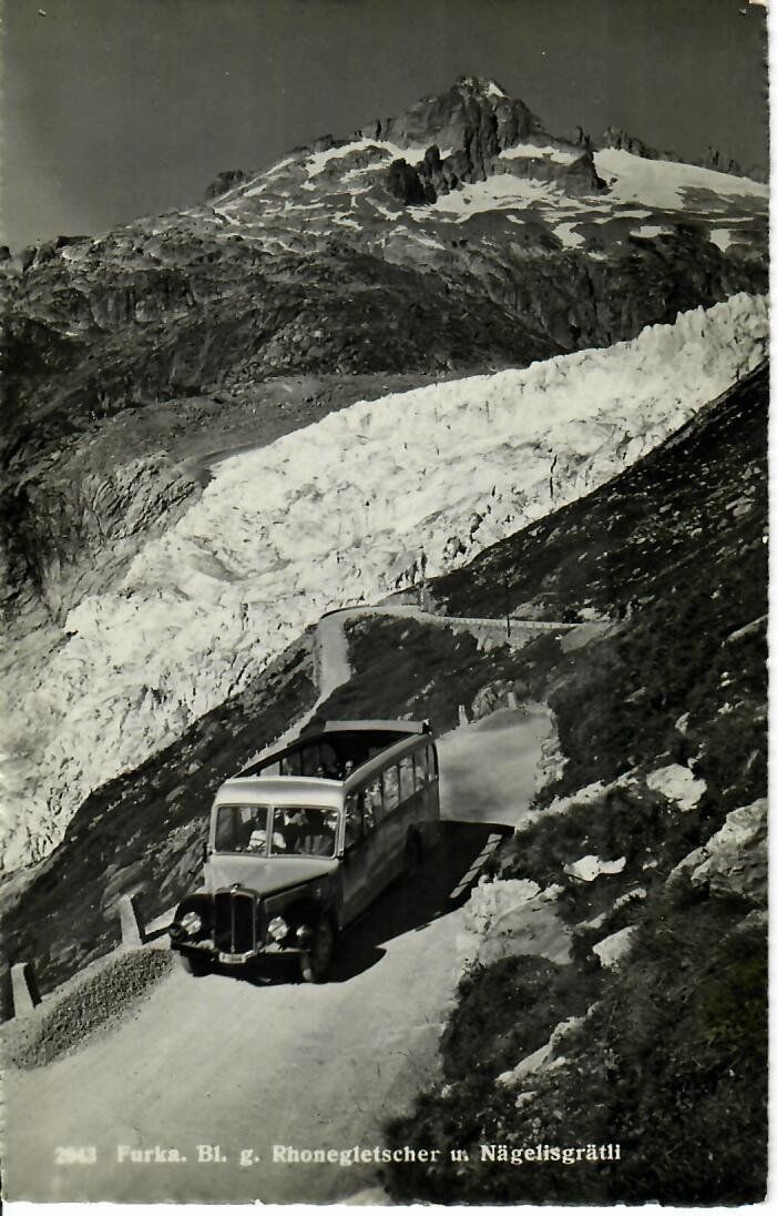 Cartoline postali: Furka mit Postauto 1951 – Usato da Hochdorf venduto da Ziegel-16