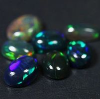 Natural Ethiopian Black Oval Cabochon Opal #B13