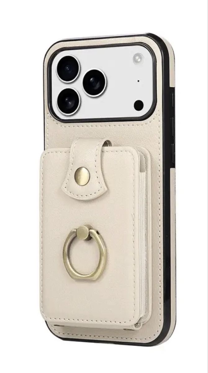 Apple Handys / Smartphones: Smartphone Hülle mit Kartenfach und Ring beige neu – Neu und originalverpackt aus Schiers von Jasi-83 1