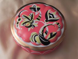 Alte Porzellandose mit Deckel Art Deco (gestempelt)