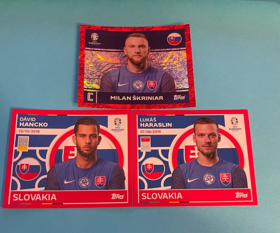 Topps Euro 2024 Sticker SLOVAKEI 3x - SVK 2, SVK 8, SCK 19 (Gebraucht ...