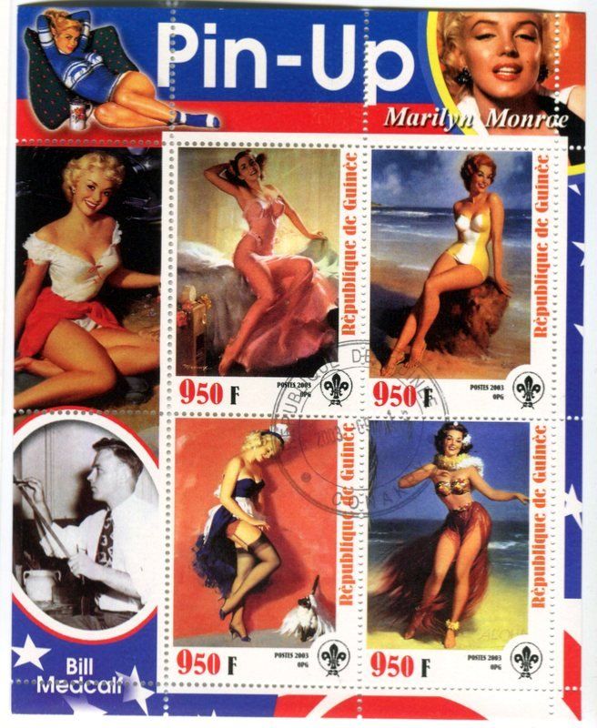 Tous les timbres: Block "Pin-up". Guinea – Neuf avec emballage d'origine à Basel par Butsch5