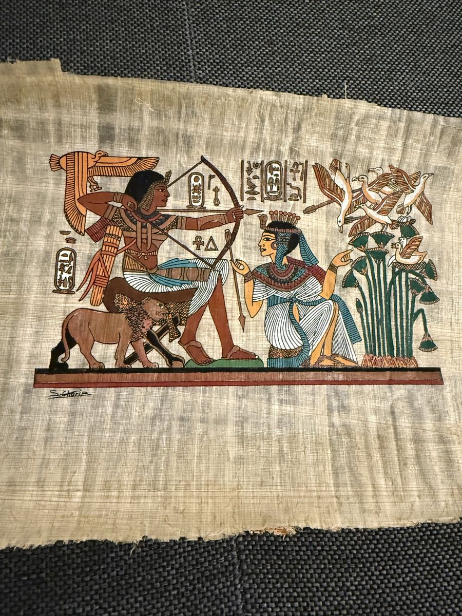 Poster & Bilder: Handgemaltes Jagdbild auf Papyrus Scharipa – Gebraucht aus Buchs SG von and_d8tp